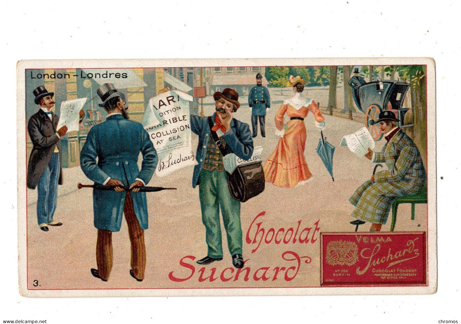 Chromo Chocolat Suchard, 156 / 3, Vendeurs De Rue, Londre - Suchard