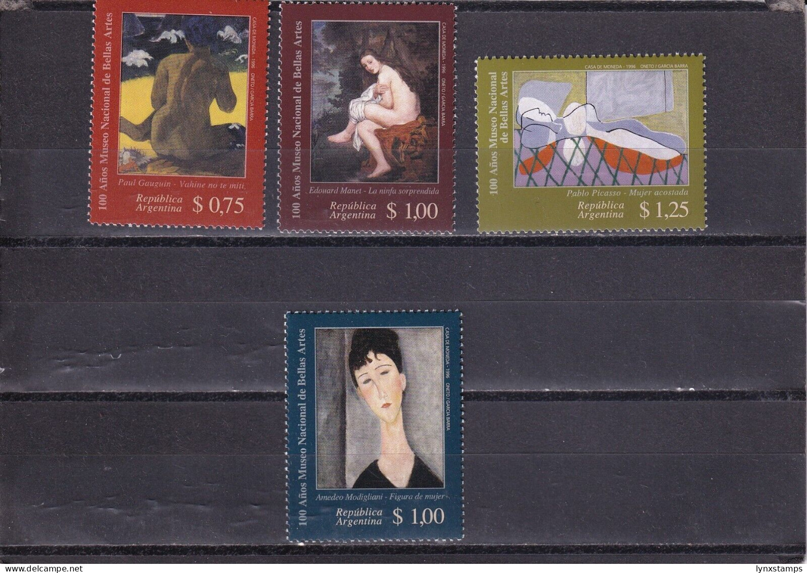 SA04 Argentina 1996 100th Anniv Of The National Gallery Of Fine Arts Mint Stamps - Unused Stamps