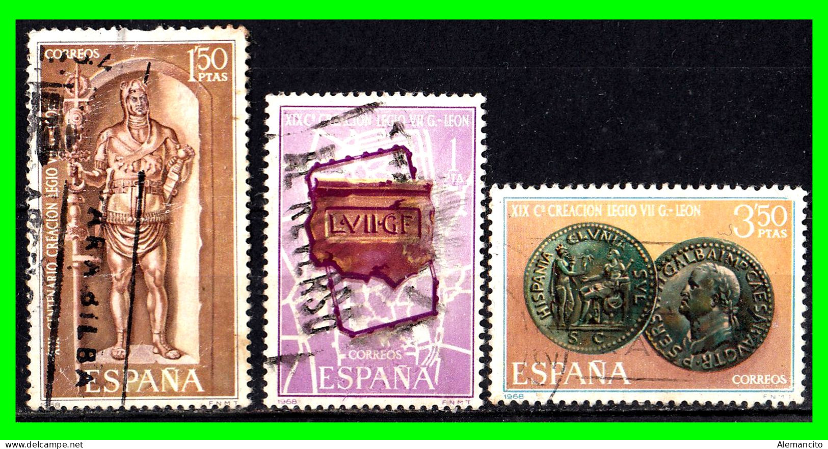 ESPAÑA.-  SELLOS AÑOS 1968 -. XIX CENTENARIO DE LA LEGIO VII GEMINA FUNDADORA DE LEÓN .- SERIE .- - Usados