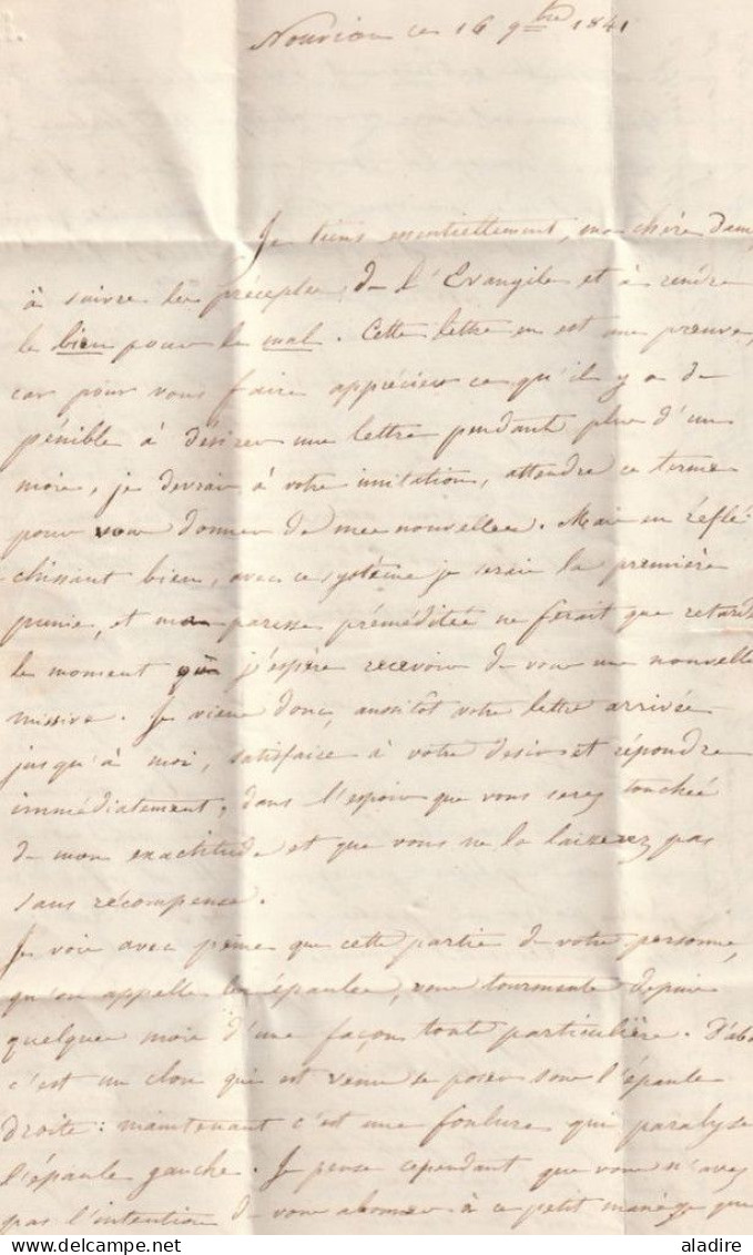 1841 - Cursive 76 NOUVION En PONTHIEU, Somme Sur Lettre Pliée Avec Corresp Vers DOUAI Via Paris - Cad Arrivée - 1801-1848: Vorläufer XIX