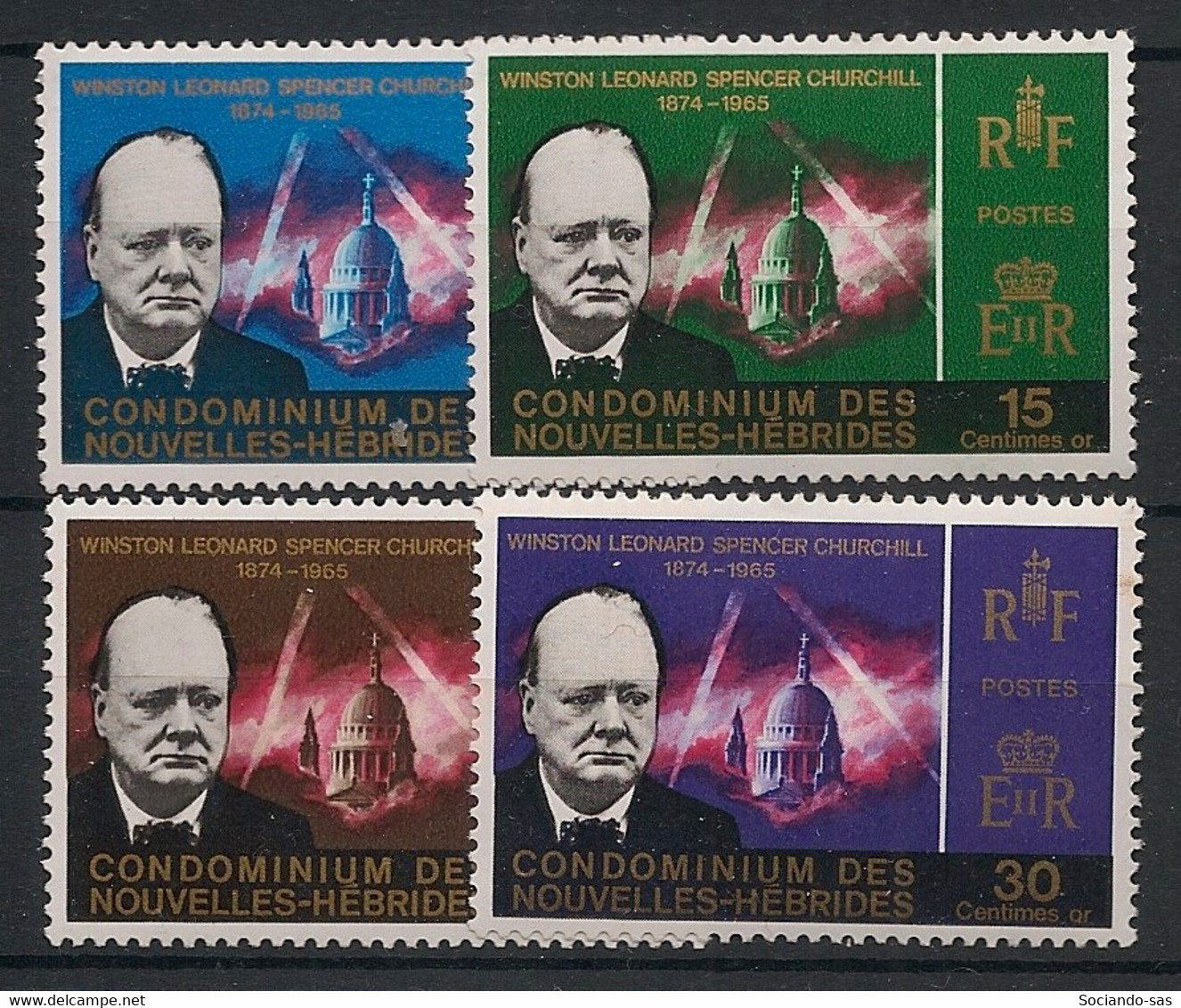 NOUVELLES HEBRIDES - 1966 - N°YT. 227 à 230 - Churchill - Série Complète - Neuf Luxe ** / MNH / Postfrisch - Unused Stamps