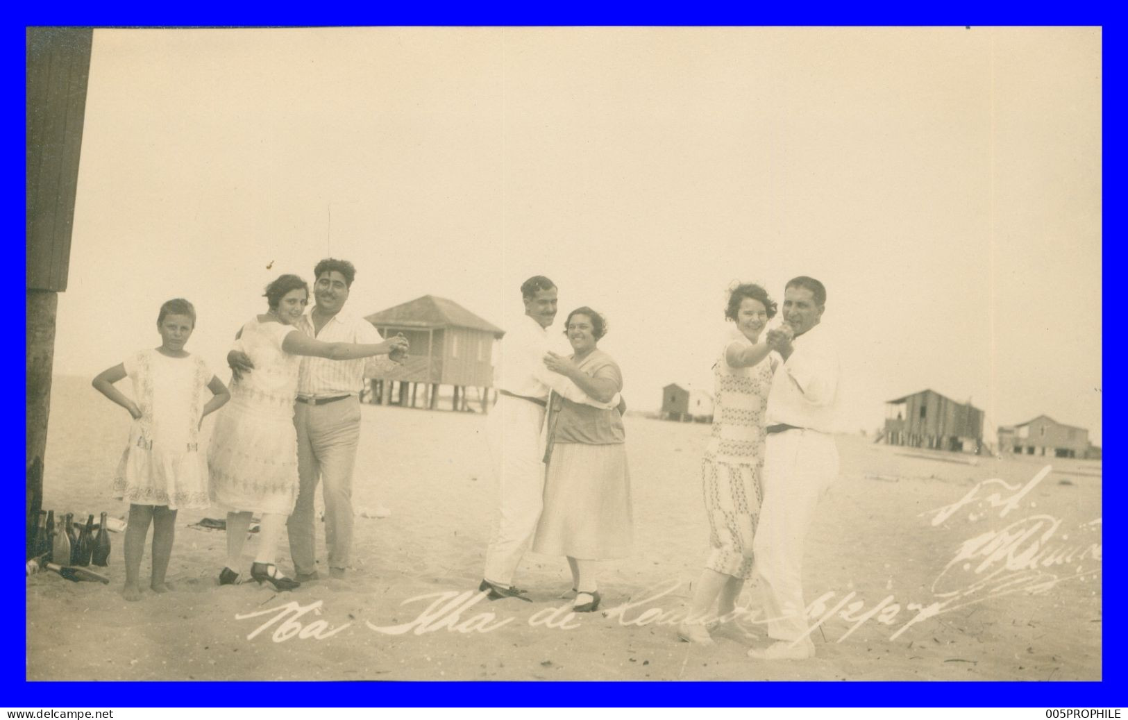 * Cp Photo * ANGOLA - Villa De LUANDA - Couple Dansant Sur La Plage - Couples - Animée - 1928 - LKTD - Angola