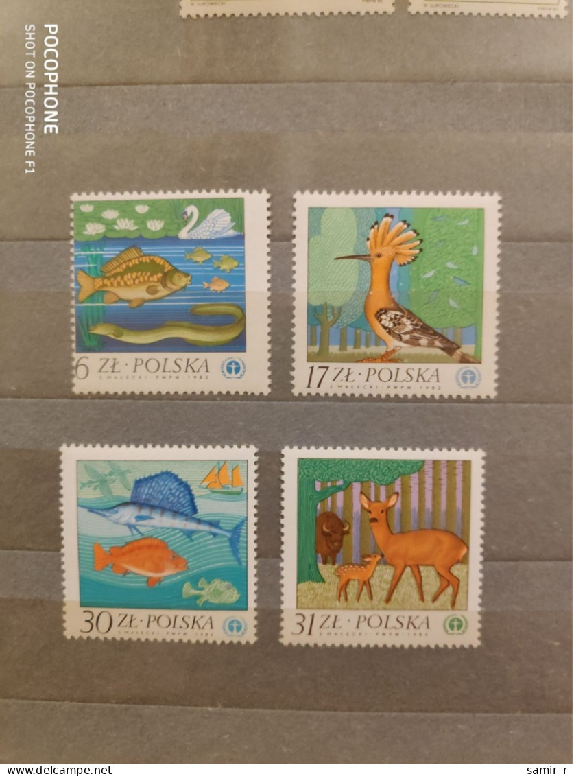 1982	Poland	Animals Birds Fishes (F88) - Unused Stamps