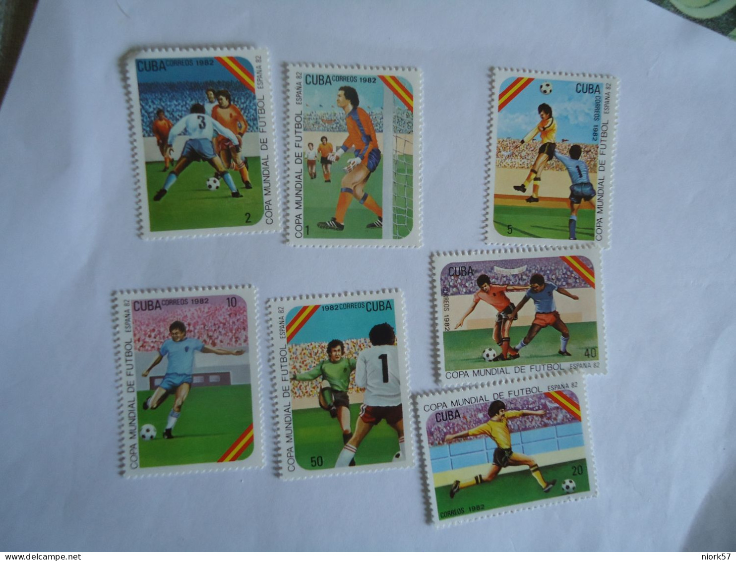 CUBA MNH  SET 7  STAMPS FOOTBALL  WORLD CUP  ESPANA 82 - 1982 – Espagne