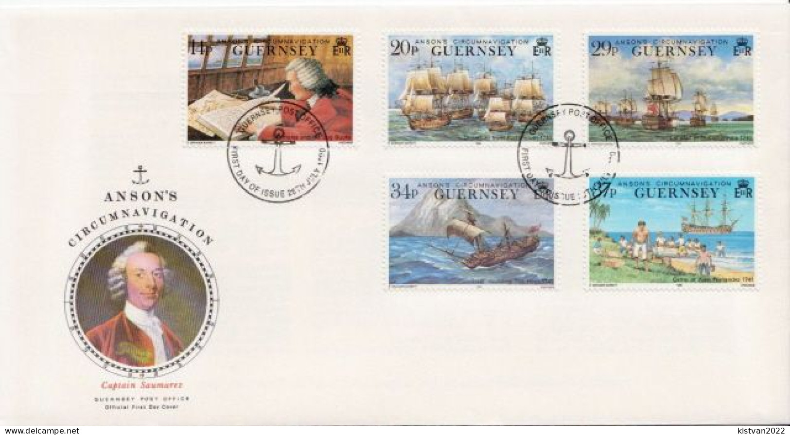 Guernsey Set On FDC - Schiffe