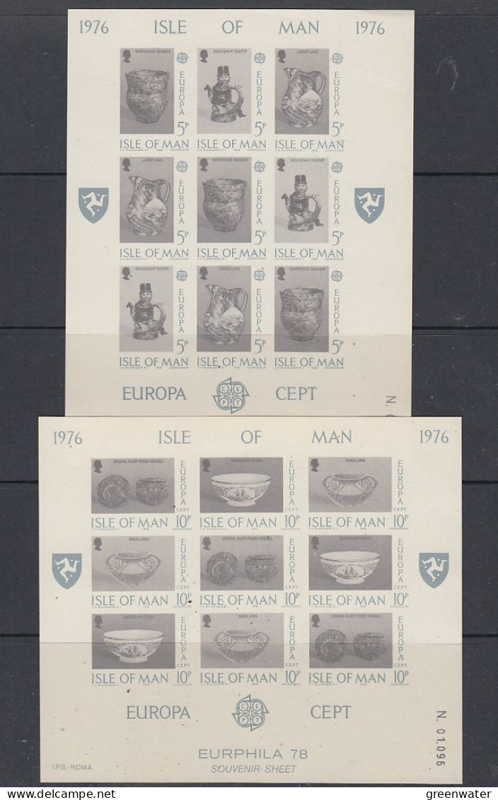 Europa Cept 1976 Isle Of Man "Eurphila '78" 2 Souvenir Sheets ** Mnh (59208) - 1976