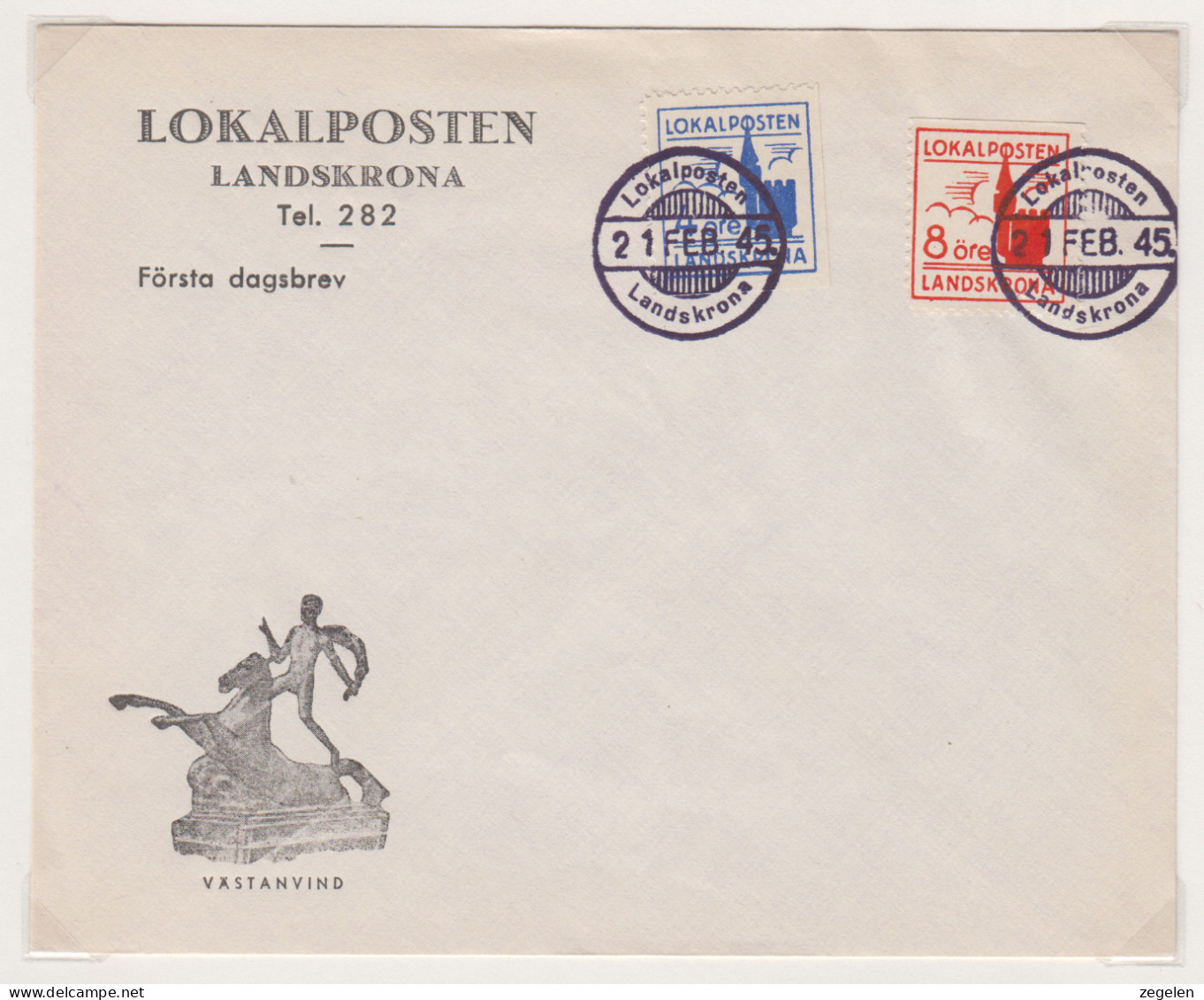 Zweden Lokale Zegel Cat. Facit Sverige 2000 Private Lokaalpost Landskrona 1+2 Op FDC - Local Post Stamps