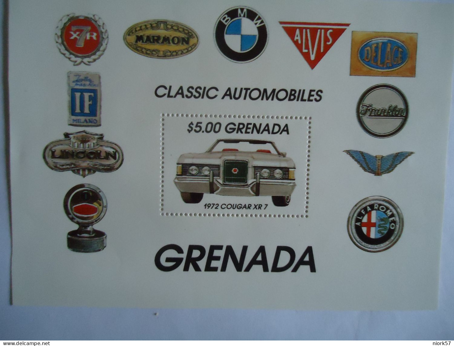 GRENADA MNH   SHEET CARS  CAR   CLASSIC - Grenada (...-1974)