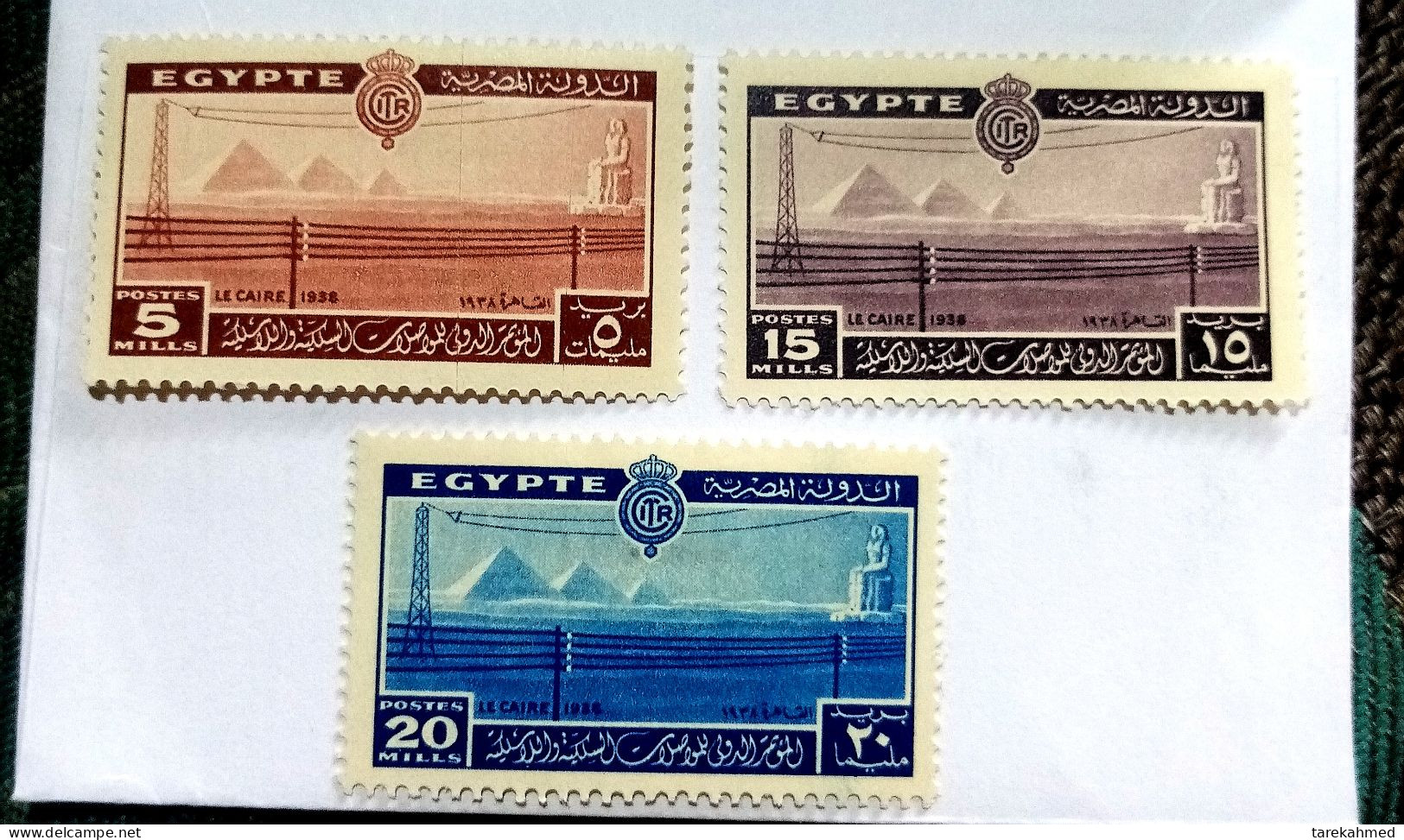 EGYPT 1938 - Complete Set Of The INTERNATIONAL TELECOMMUNICATIONS CONFERENCE, CAIRO, SG 269/271, VVLH - Nuevos