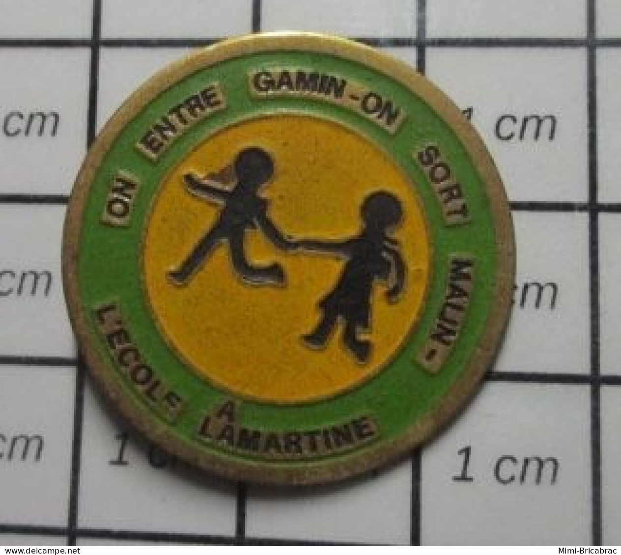 713A Pin's Pins / Beau Et Rare / ADMINISTRATIONS / ECOLE LAMARTINE AUBRY ON ENTRE GAMIN ON SORT MALIN - Administration