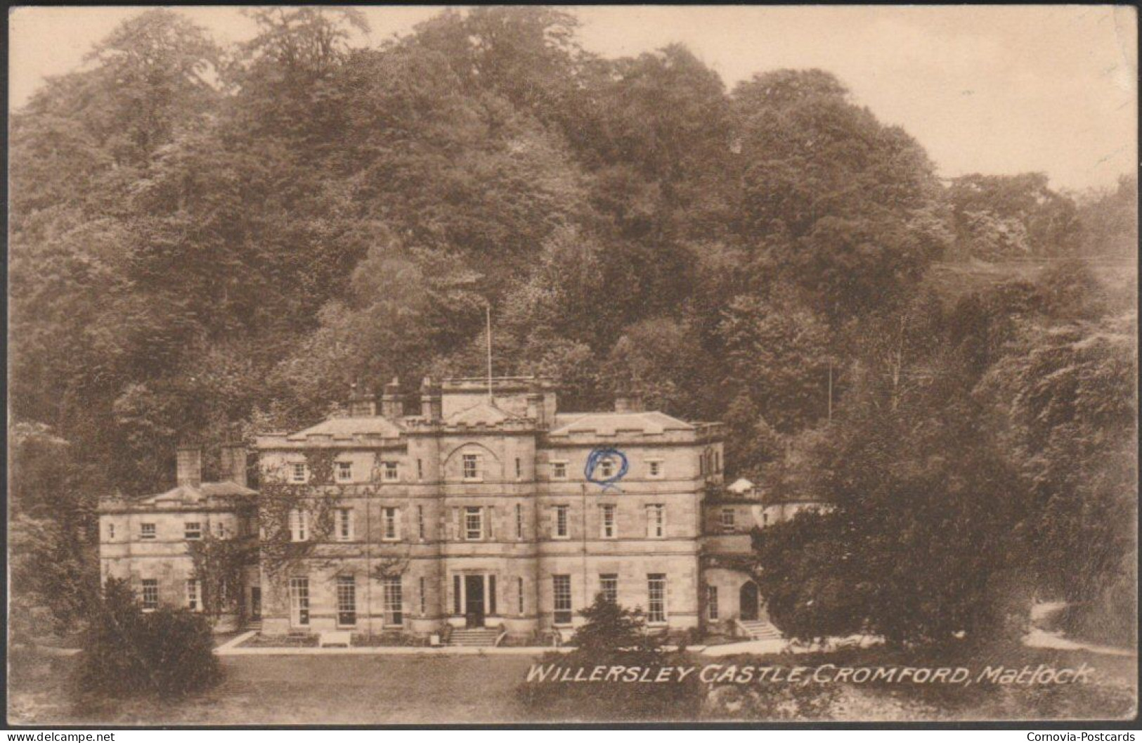 Willersley Castle, Cromford, Matlock, Derbyshire, 1934 - Charles Colledge Postcard - Derbyshire