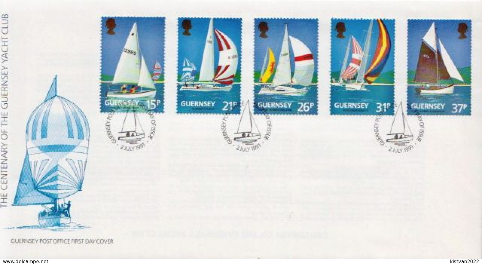 Guernsey Set On FDC - Sailing