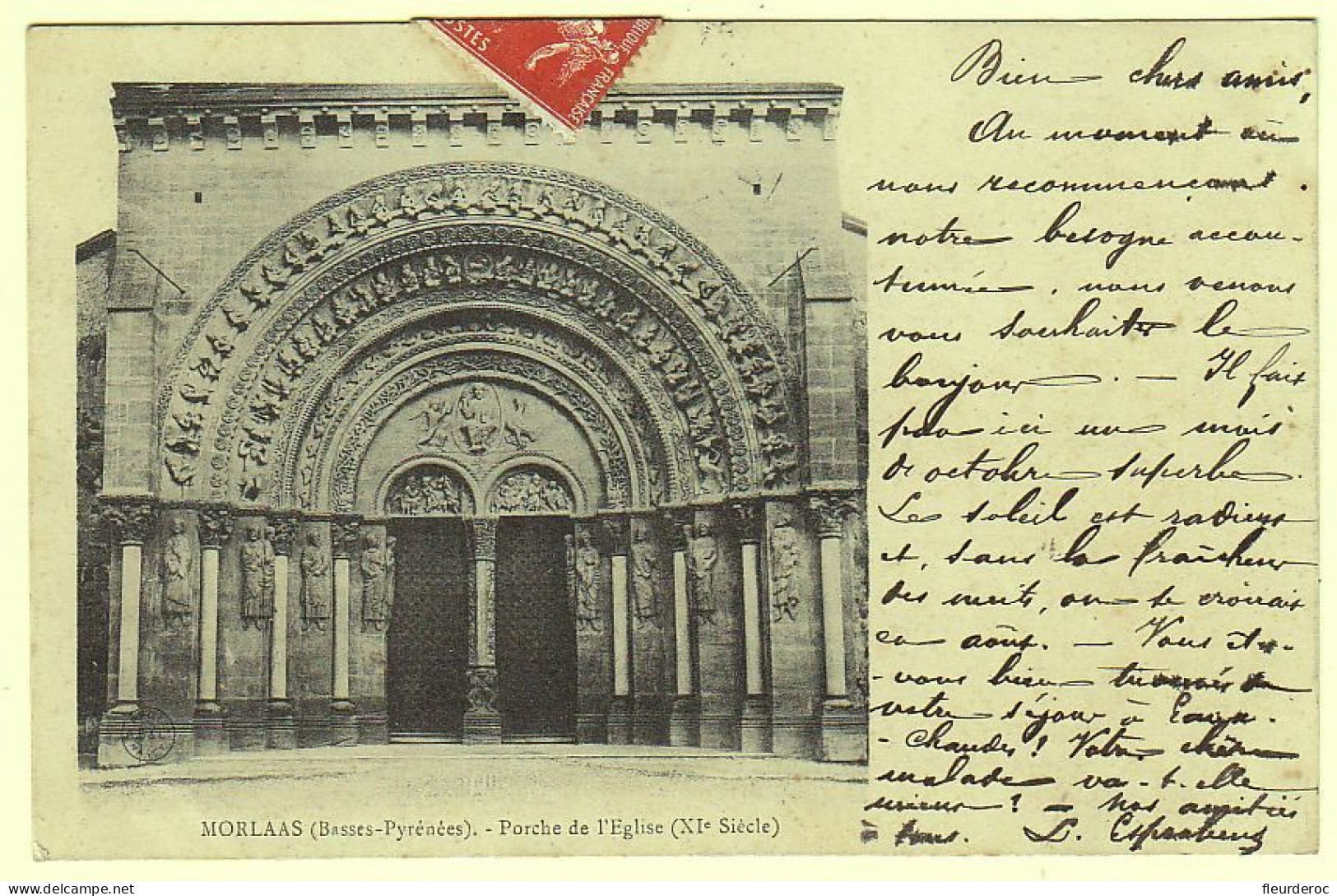 64 - B56383CPA - MORLAAS - Porche Eglise - Carte Pionniere - Très Bon état - PYRENEES-ATLANTIQUES - Morlaas