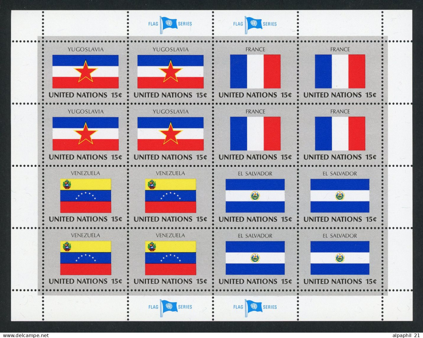 ONU NY Flag Series 1980 MNH Complete Set - Unused Stamps