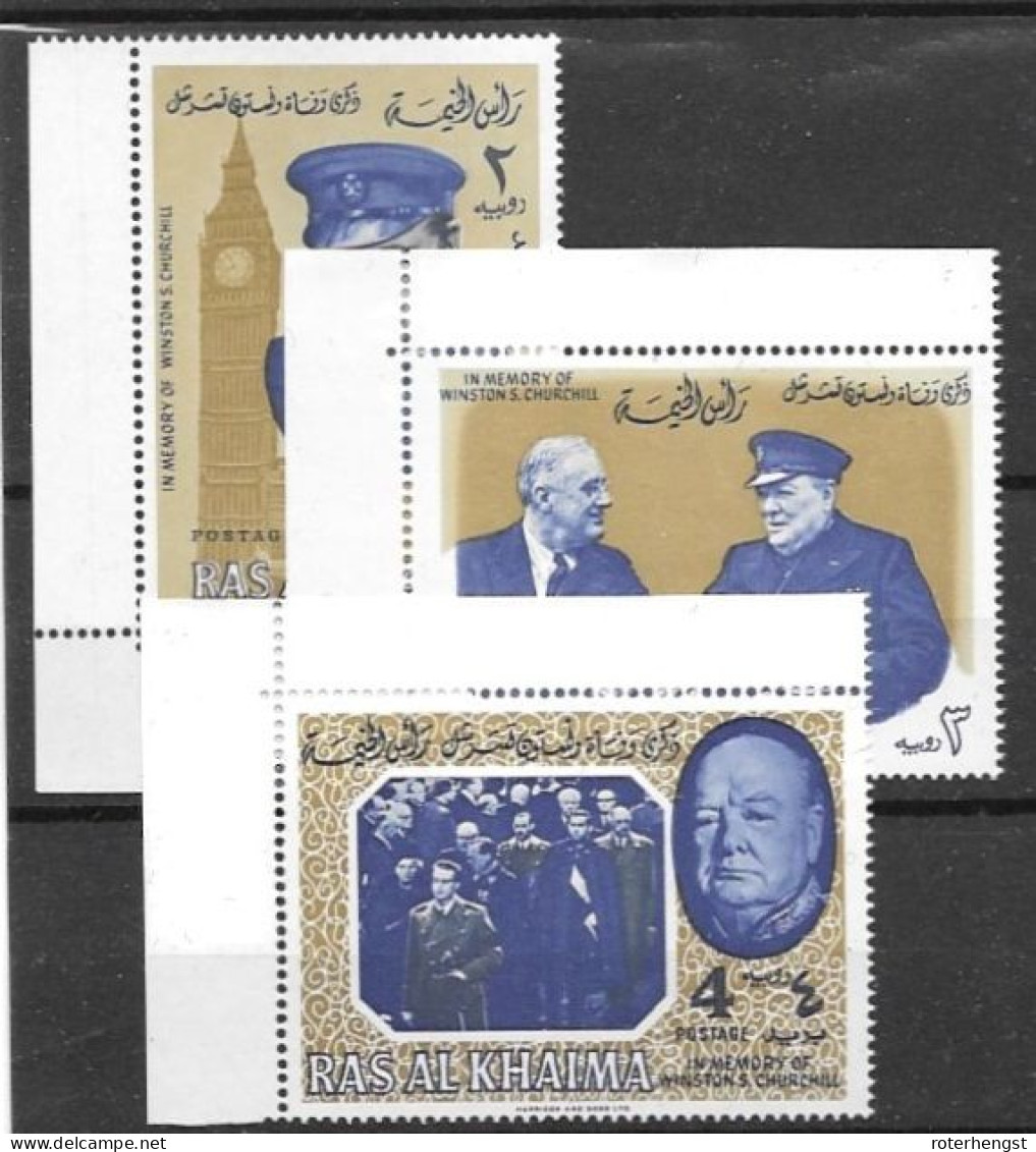 Ras-al-Khaima Mnh **  Churchill Set  6 Euros - Ras Al-Khaima