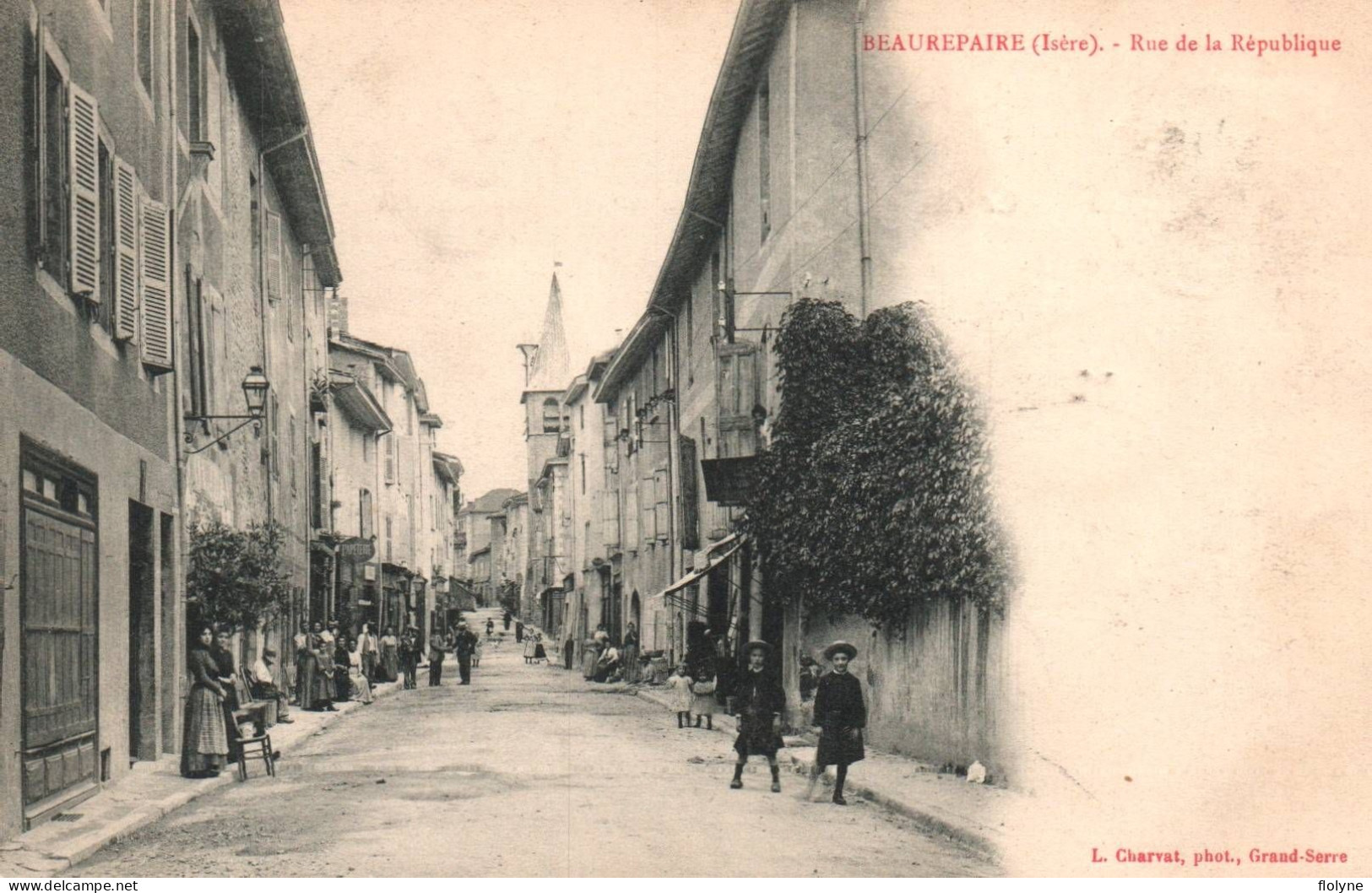 Beaurepaire - La Rue De La République - Enfants Villageois - Beaurepaire