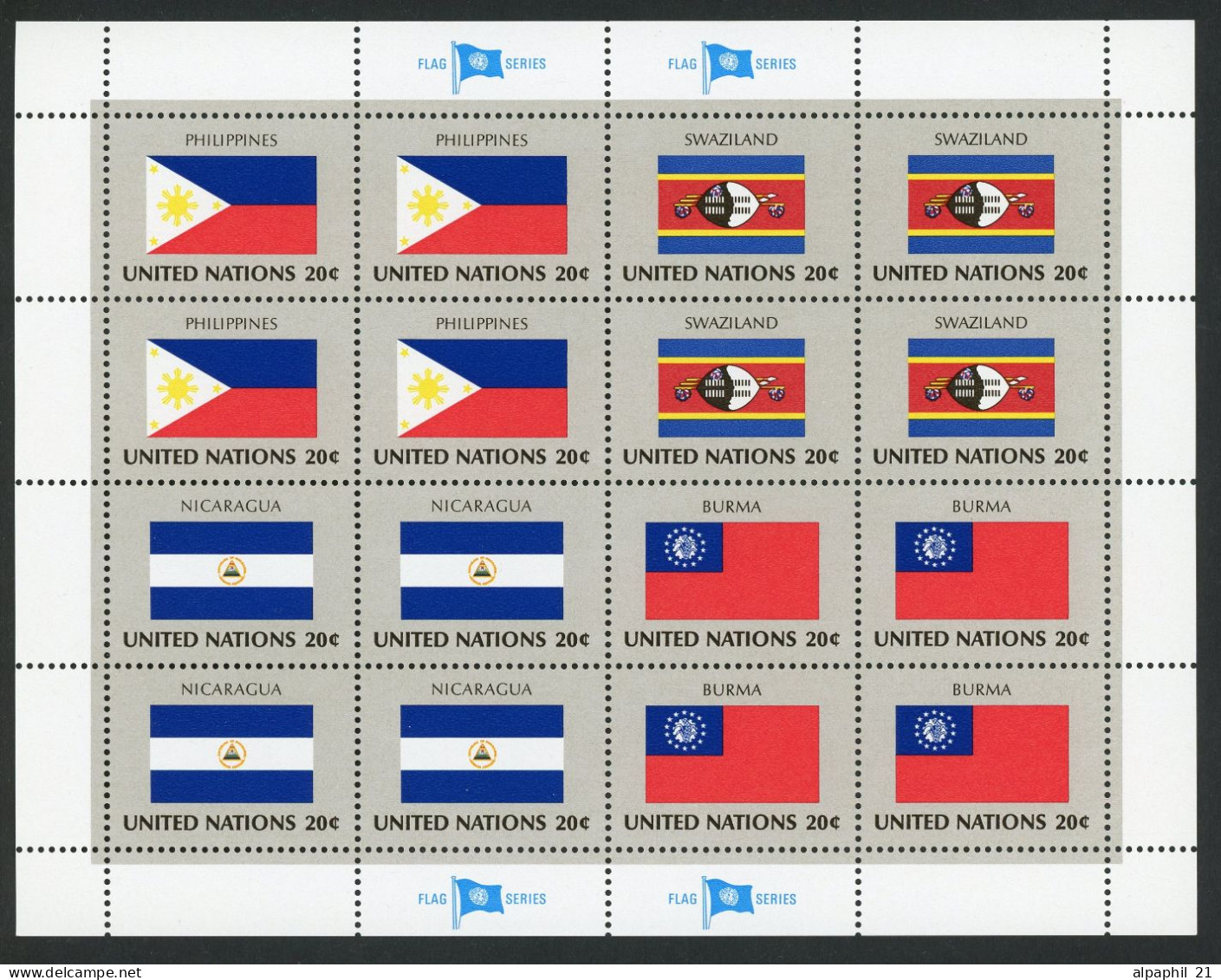 ONU NY Flag Series 1982 MNH Complete Set - Ungebraucht