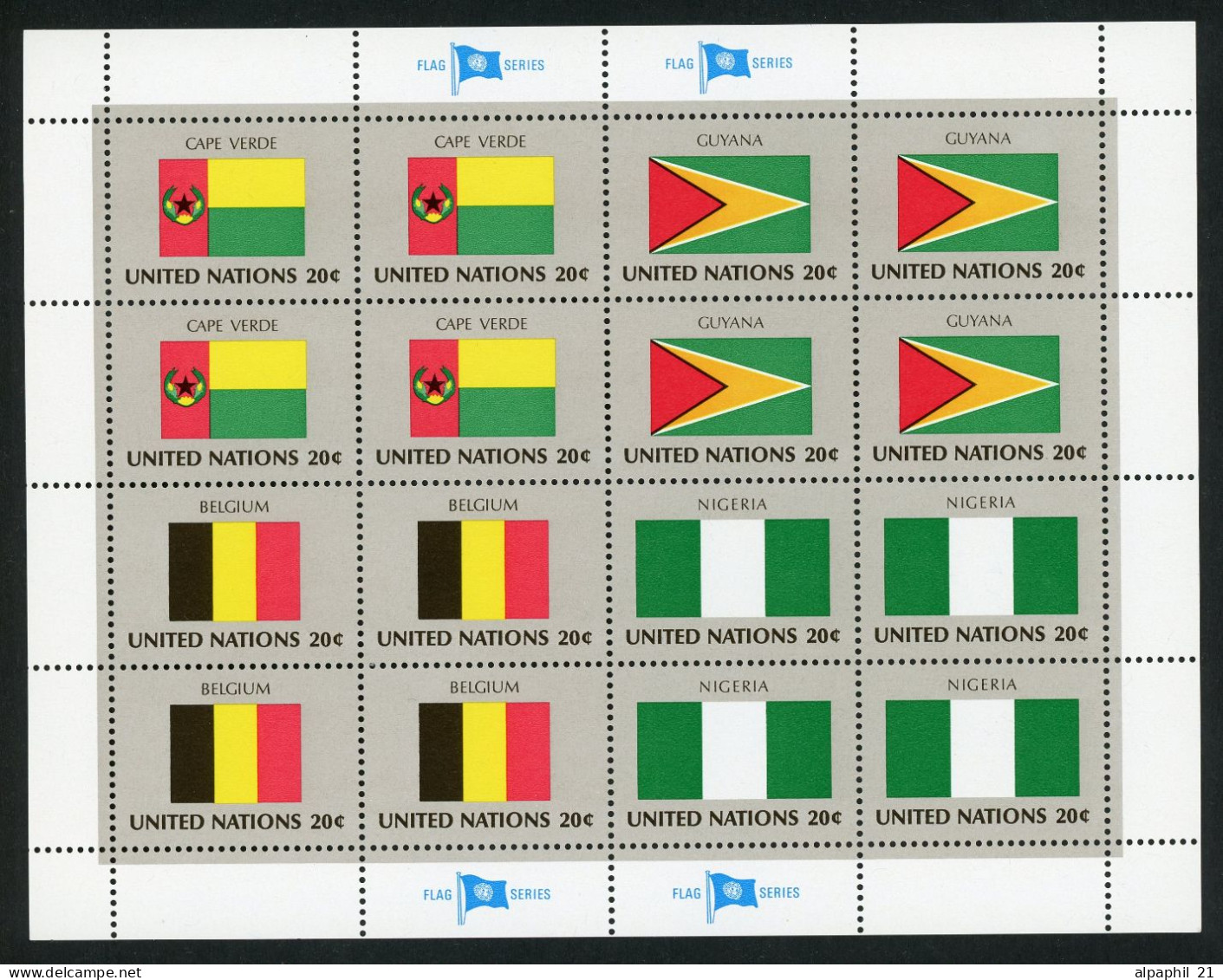 ONU NY Flag Series 1982 MNH Complete Set - Ungebraucht