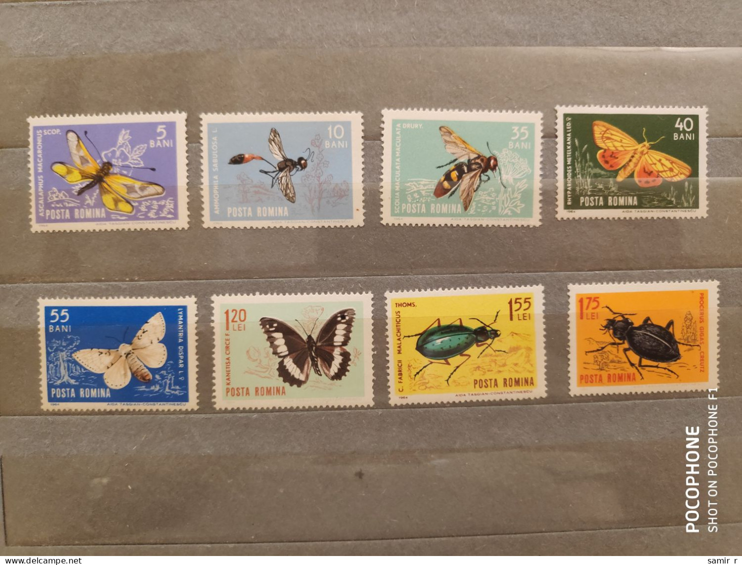 1964	Romania	Butterflies Beetles (F88) - Neufs