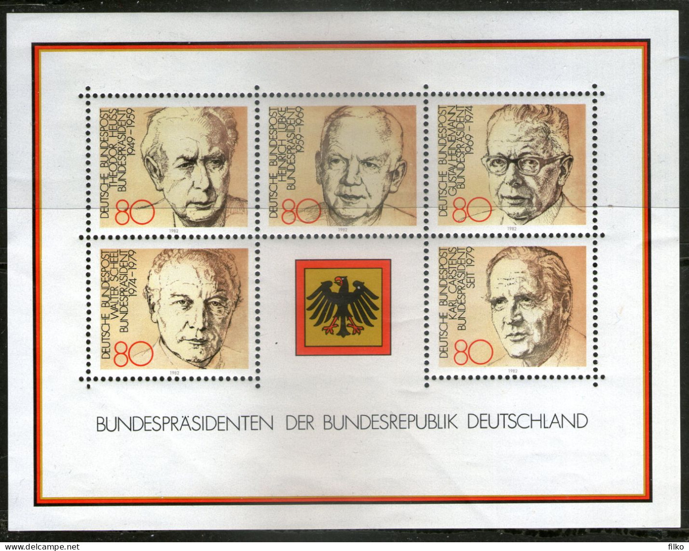 Germany,982 Presidents Of The Federal Republik  Mi#block 18 MNH * * Scan - Neufs