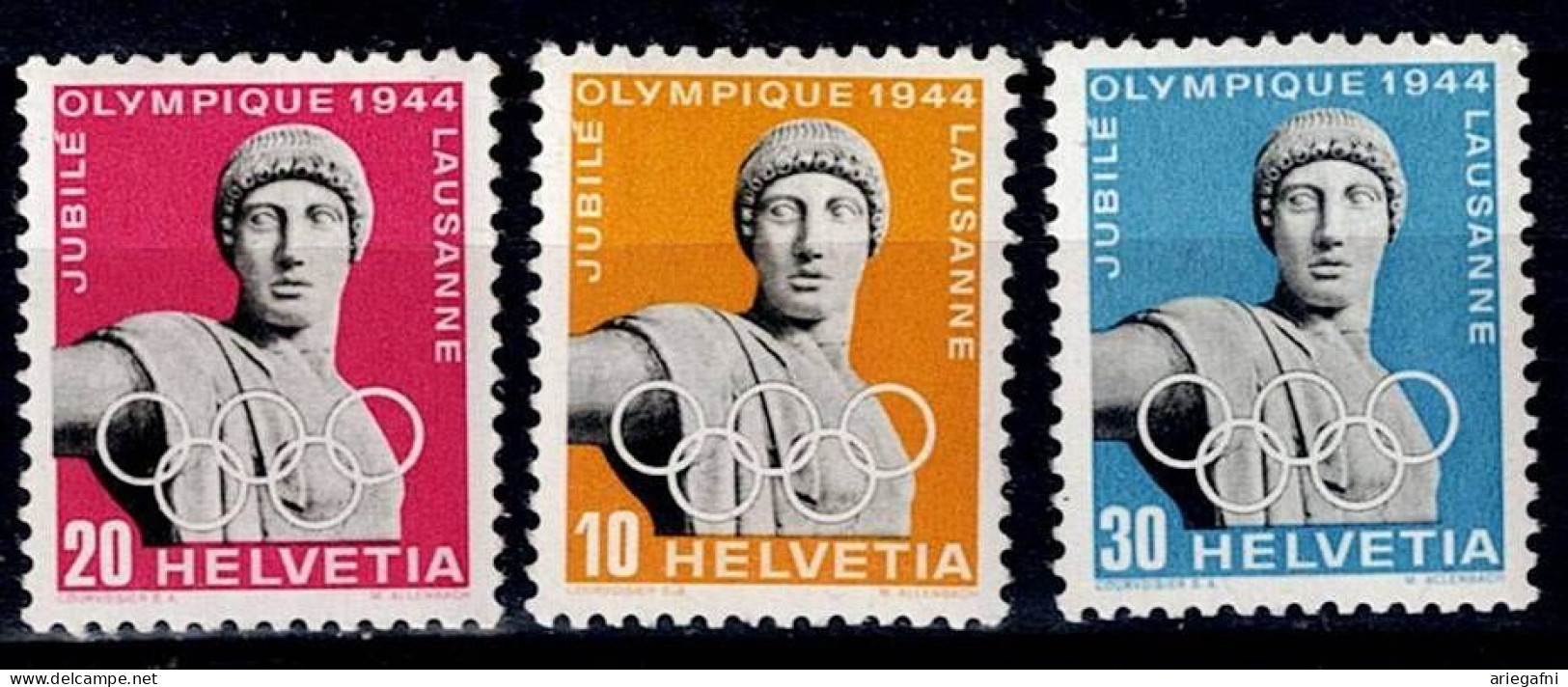 SWITZERLAND 1944 50 YEARS OF THE INTERNATIONAL OLYMPIC COMMITTEE MI No 428-30 MNH VF!! - Neufs