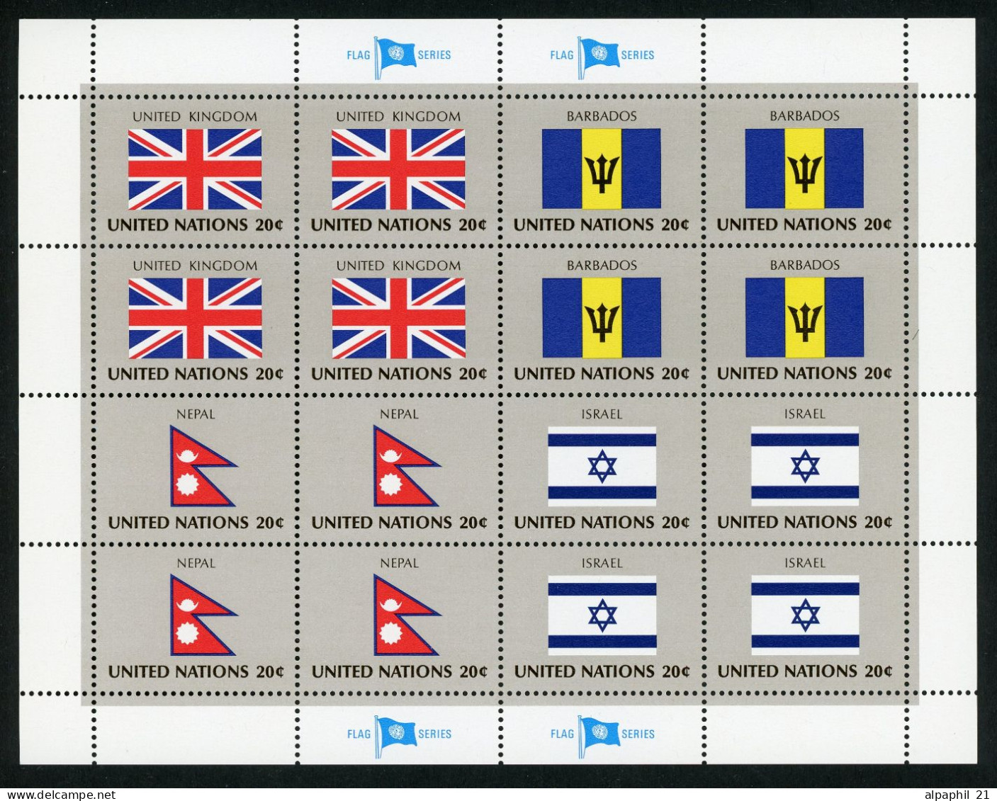 ONU NY Flag Series 1983 MNH Complete Set - Nuevos