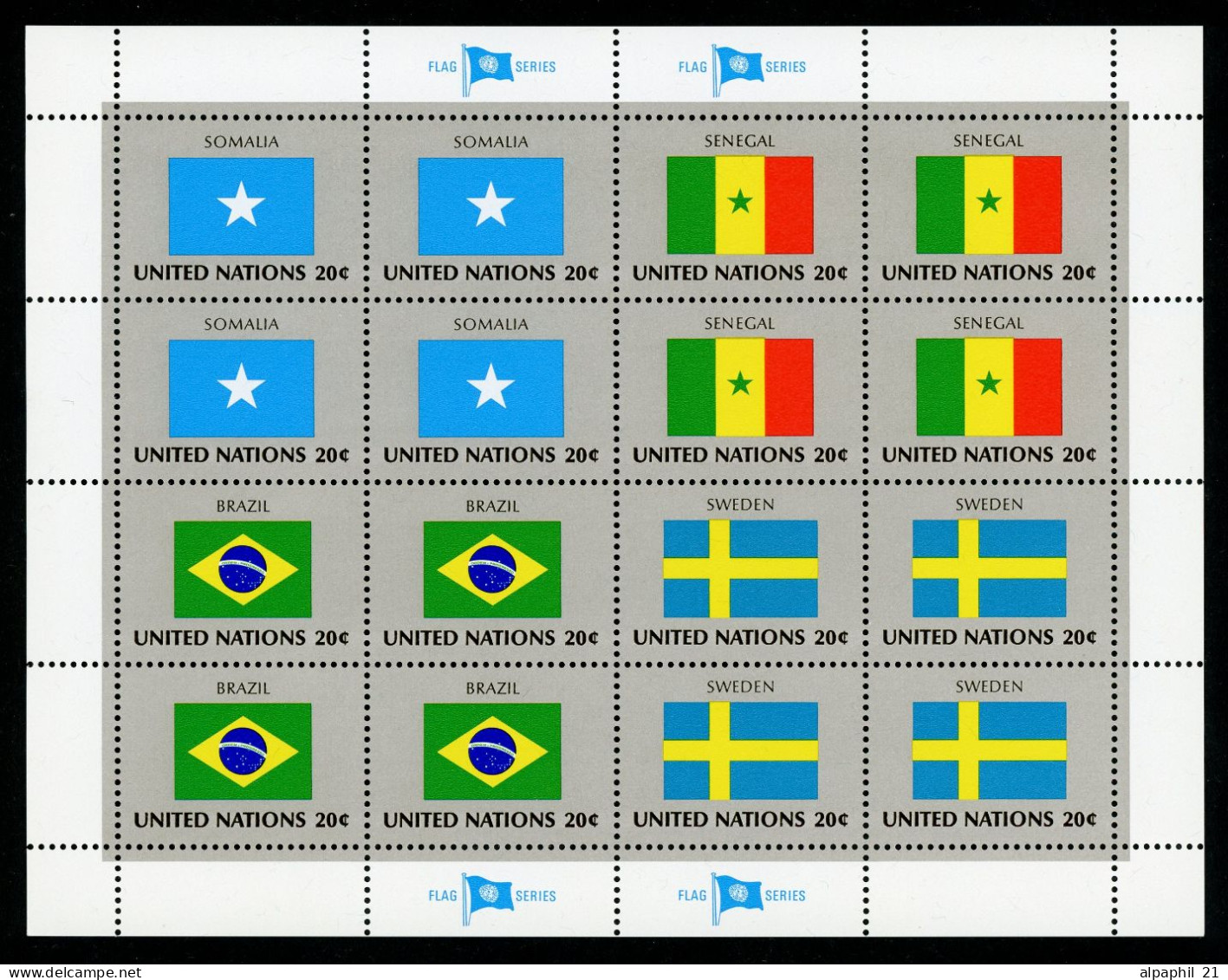 ONU NY Flag Series 1983 MNH Complete Set - Ungebraucht
