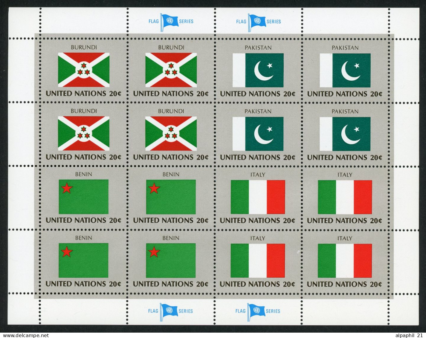 ONU NY Flag Series 1984 MNH Complete Set - Ongebruikt