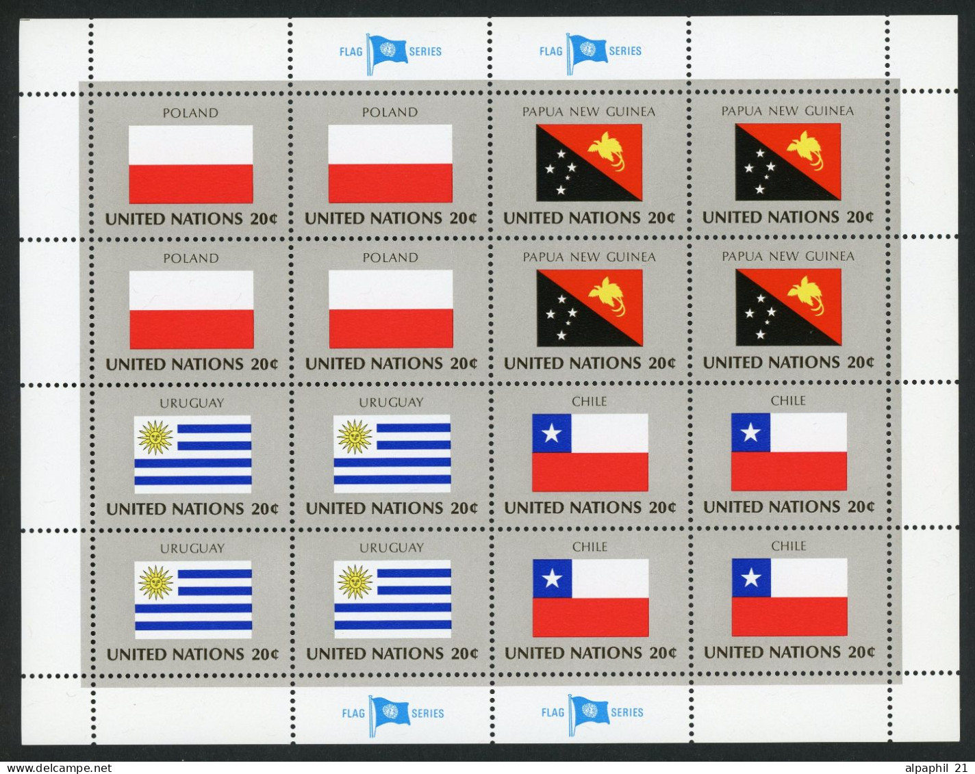 ONU NY Flag Series 1984 MNH Complete Set - Nuevos