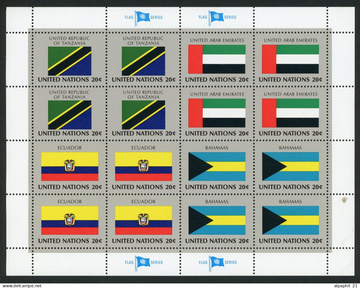ONU NY Flag Series 1984 MNH Complete Set - Nuevos