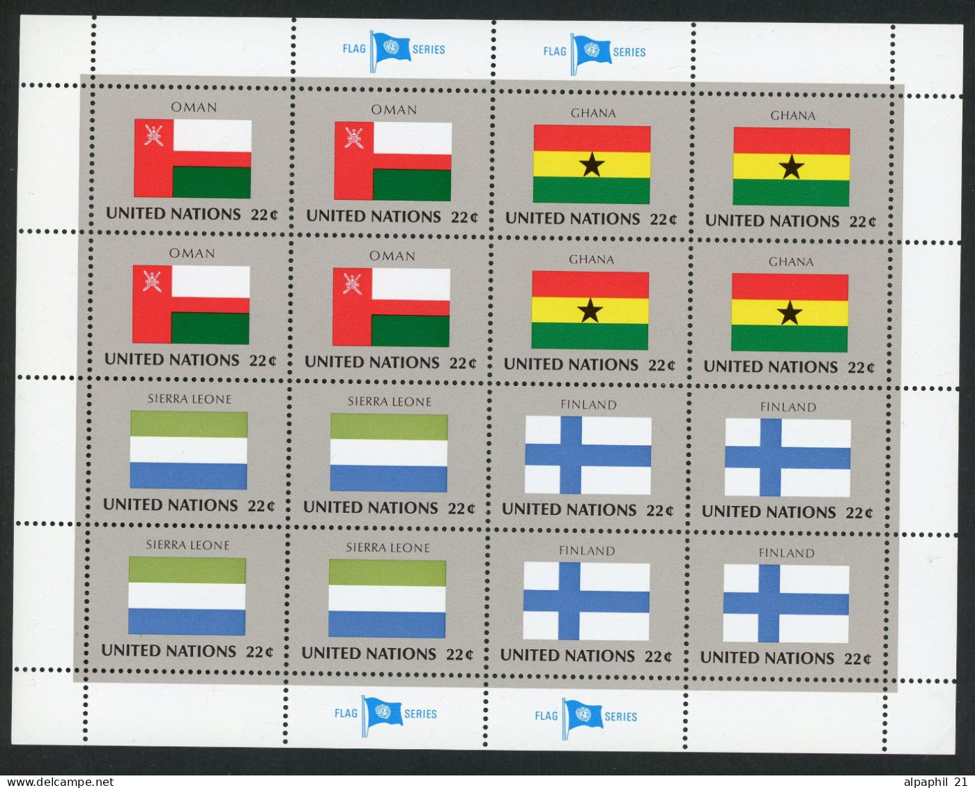 ONU NY Flag Series 1985 MNH Complete Set - Nuovi