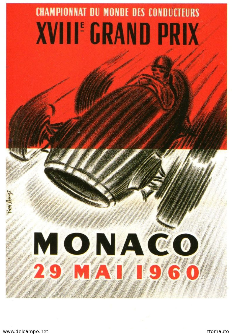 Grand Prix De Monaco 1960 - Reproduction D' Affiche Publicité -  Carte Postale - Grand Prix / F1