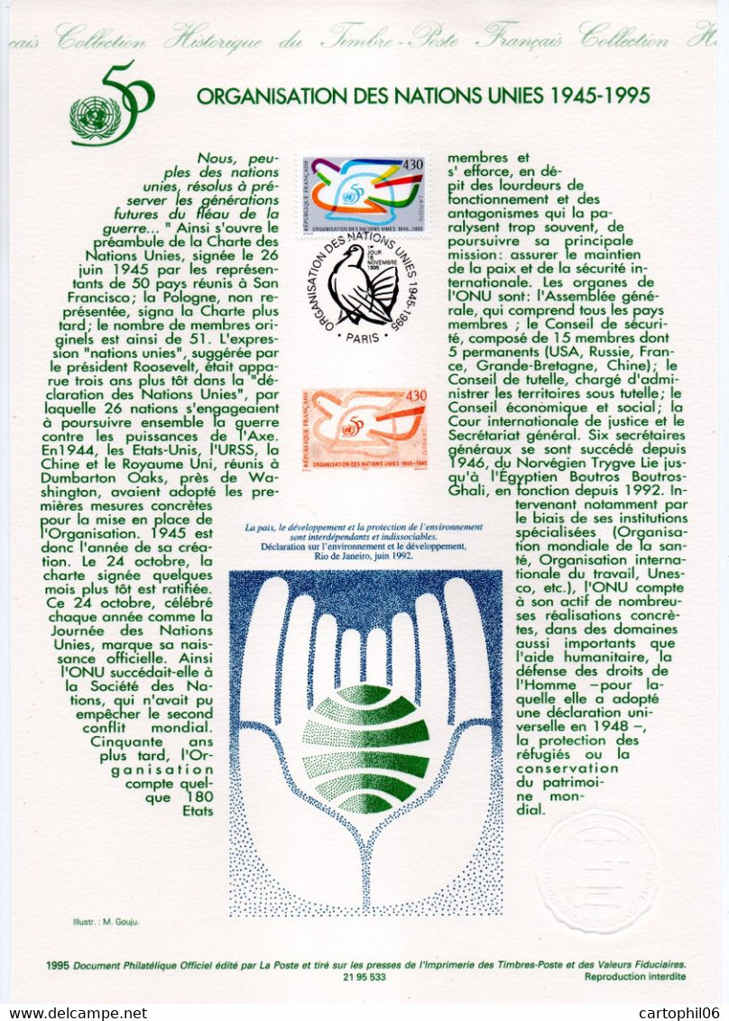- Document Premier Jour L'ORGANISATION DES NATIONS UNIES 1945-1995 - - UNO