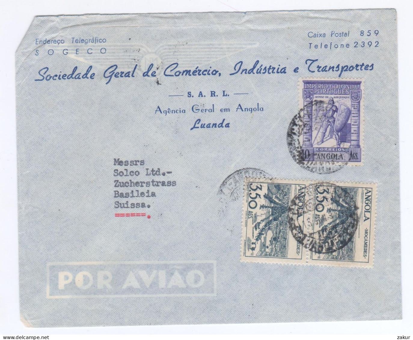 Angola 193x - Carta  A Suiza - Angola