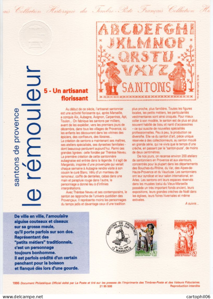 - Document Premier Jour LES SANTONS DE PROVENCE : Le Rémouleur - MARSEILLE 25.11.1995 - - Christianisme