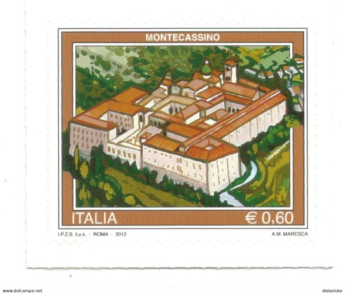 (REPUBBLICA ITALIANA) 2012, TURISMO ITALIANO, MONTECASSINO - Francobollo Nuovo MNH - 2011-20: Neufs