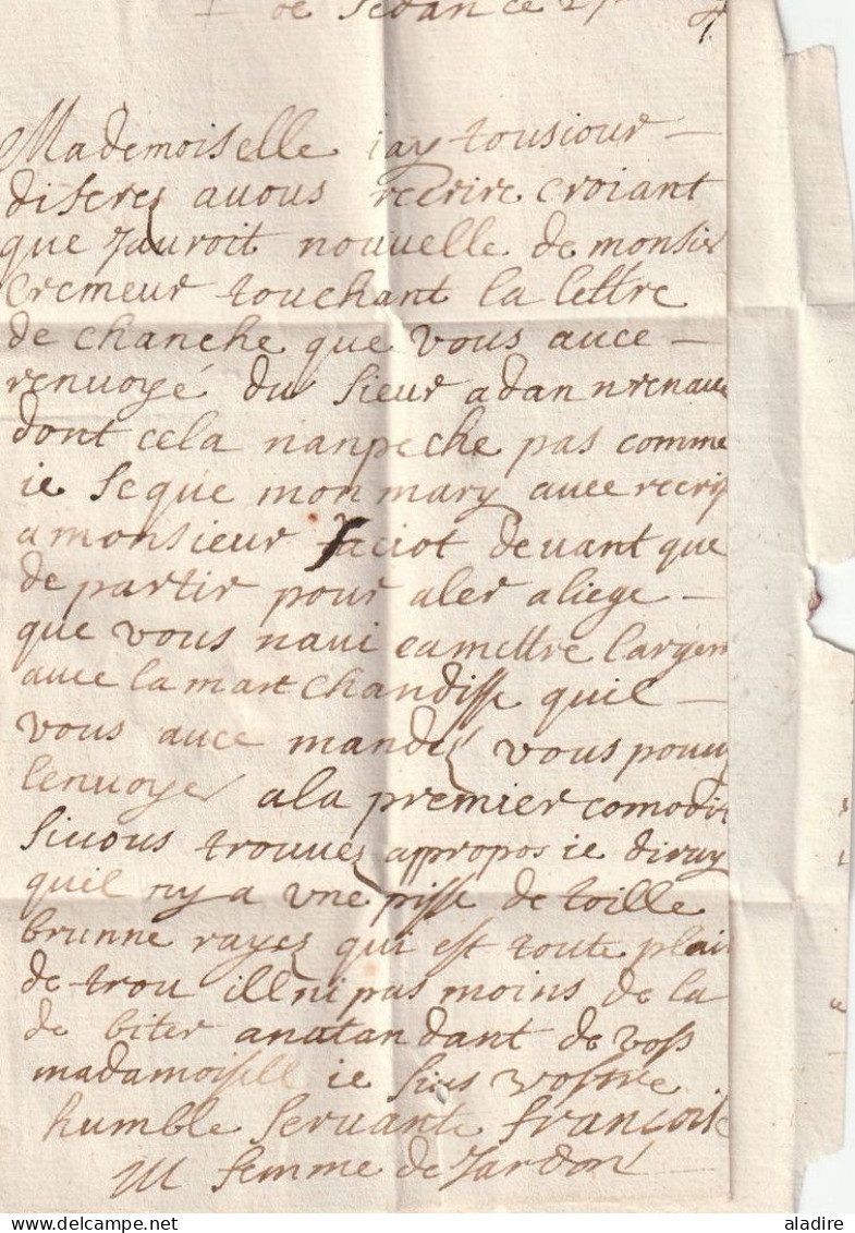 1685 - Règne De Louis XIV - Lettre Pliée En Français Compréhensible De SEDAN Vers Le Soleil D'Or, REIMS - 2 De Port - ....-1700: Précurseurs