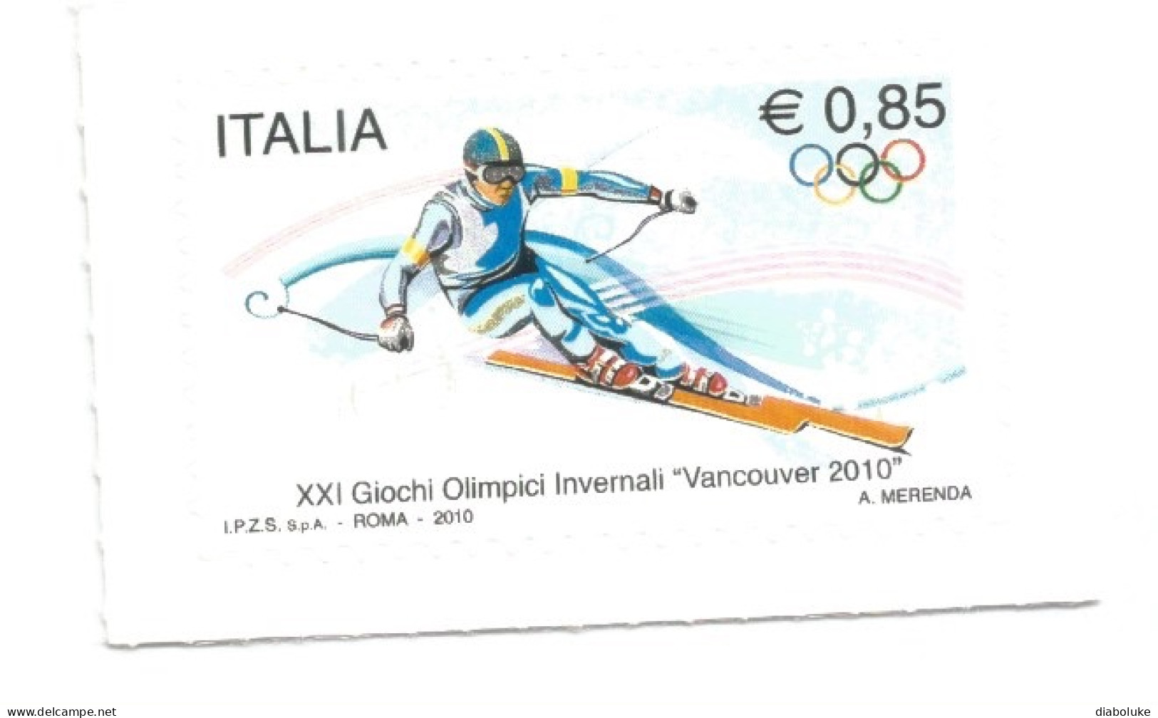 (REPUBBLICA ITALIANA) 2010, GIOCHI OLIMPICI INVERNALI, VANCOUVER 2010 - Francobollo Nuovo MNH - 2001-10:  Nuovi