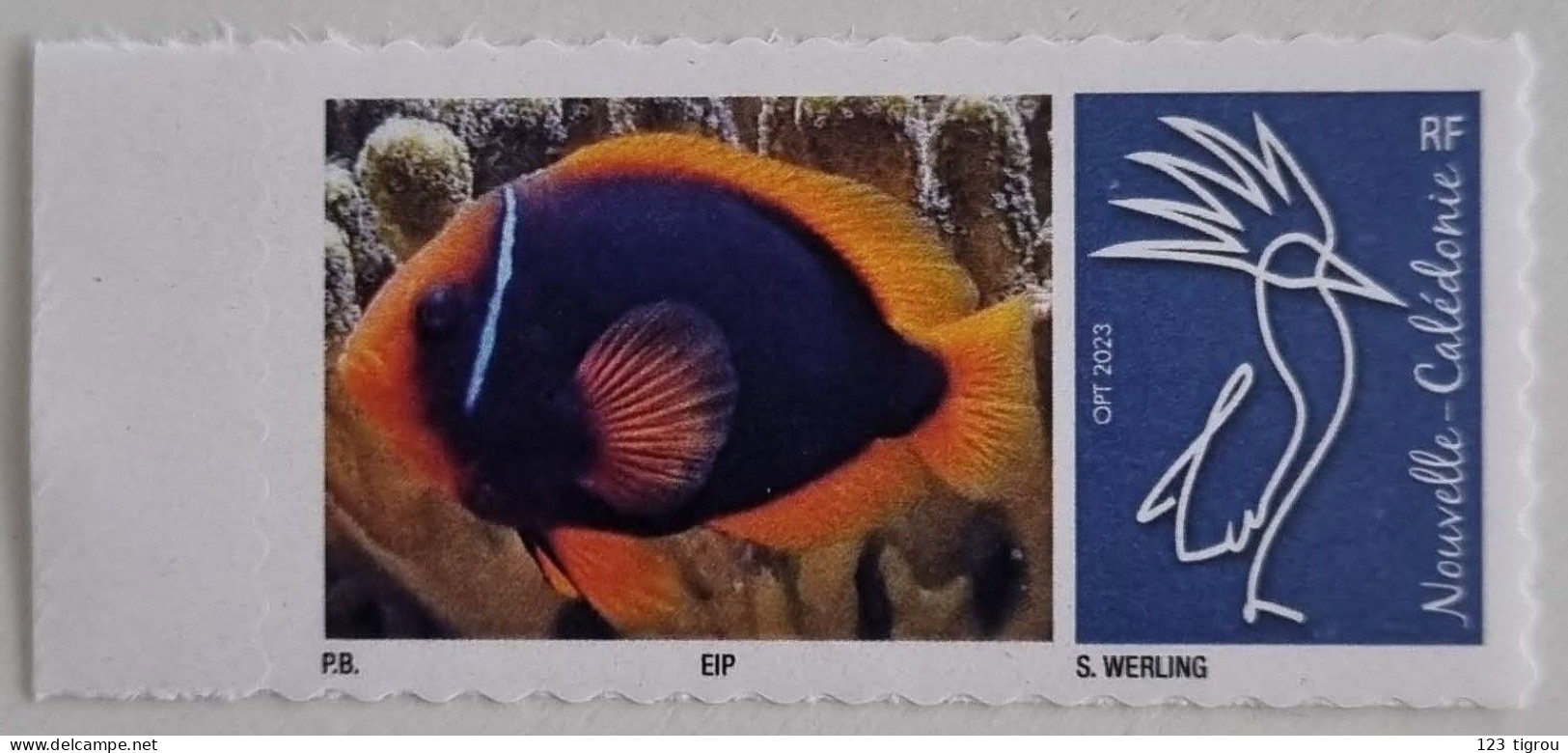 CAGOU PERSONNALISE LOGO POISSON CLOWN BISTRE OPT 2023 EXTRAIT D'UNE FEUILLE DE 25 TIMBRES TB - Unused Stamps