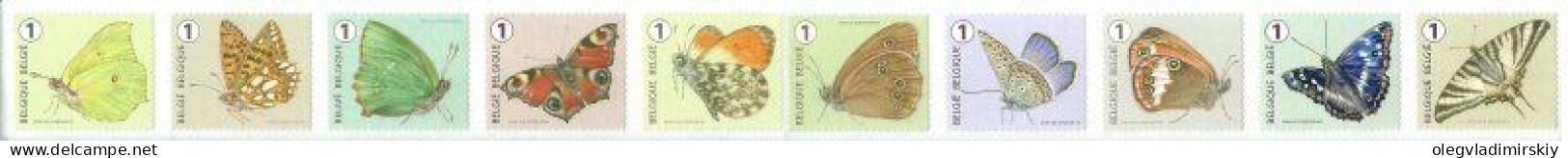 Belgium Belgique Belgien 2014 Butterflies Definitives Set Of 10 Stamps MNH - Papillons