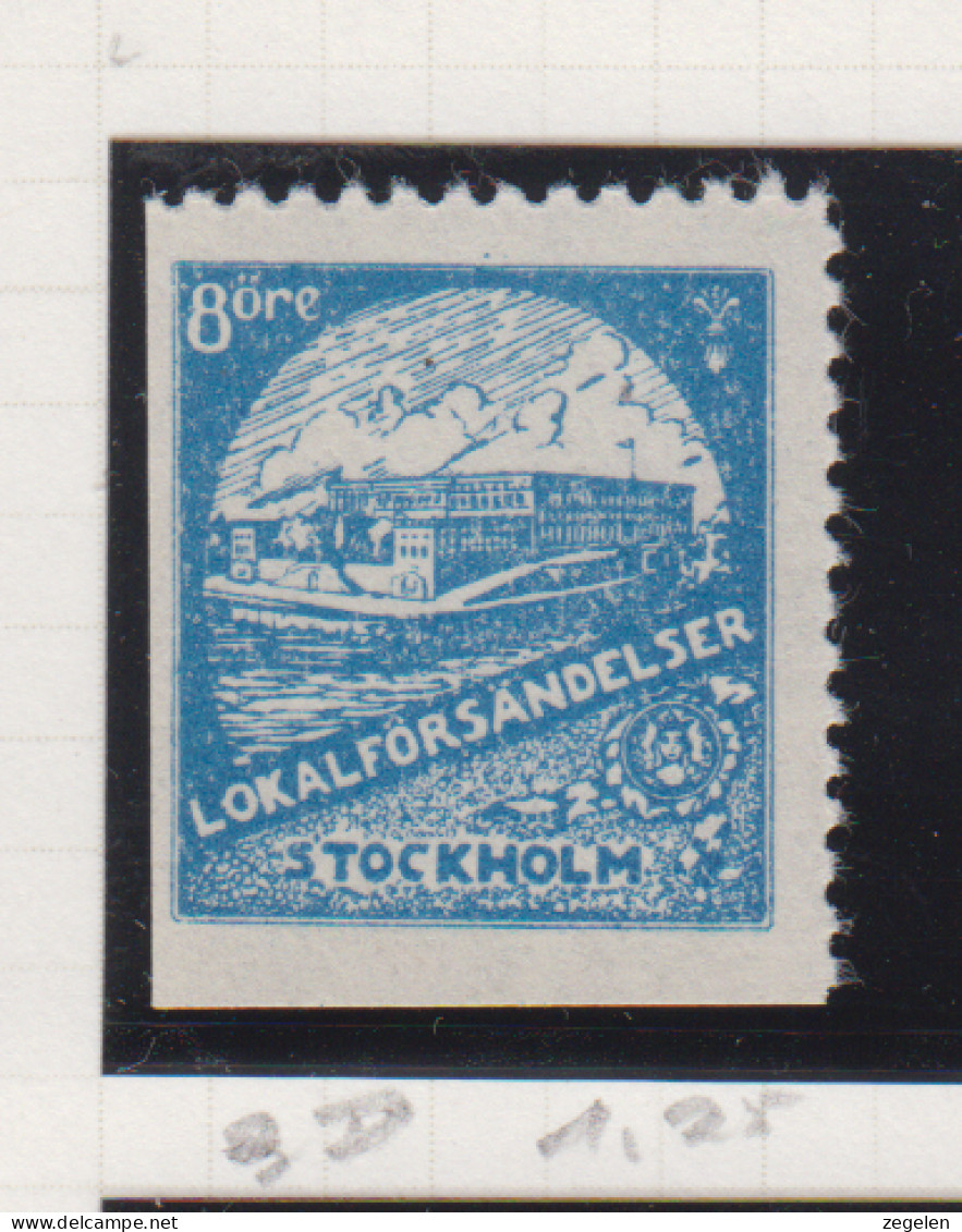 Zweden Lokale Zegel Cat. Facit Sverige 2000 Private Lokaalpost Stockholm Lokalförsändelser 3 Links En Onder Ongetand - Local Post Stamps