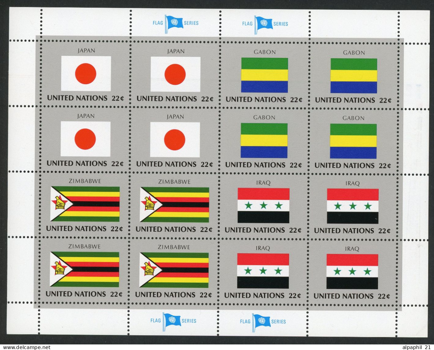 ONU NY Flag Series 1987 MNH Complete Set - Unused Stamps