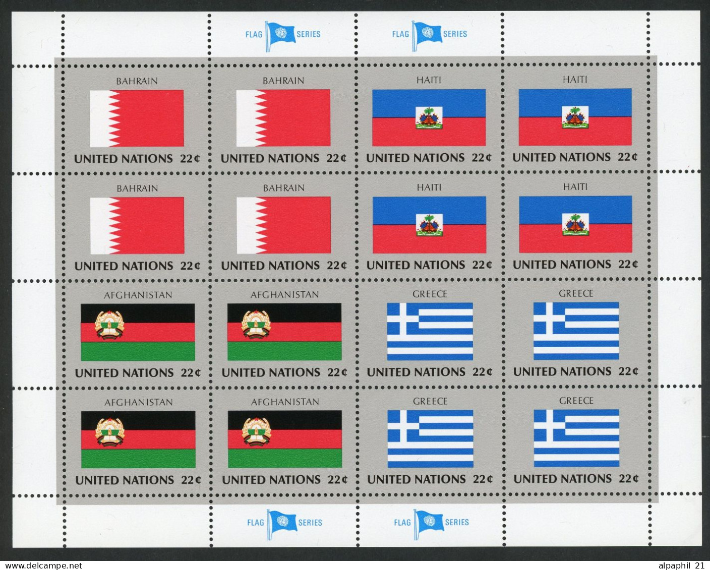 ONU NY Flag Series 1987 MNH Complete Set - Ungebraucht