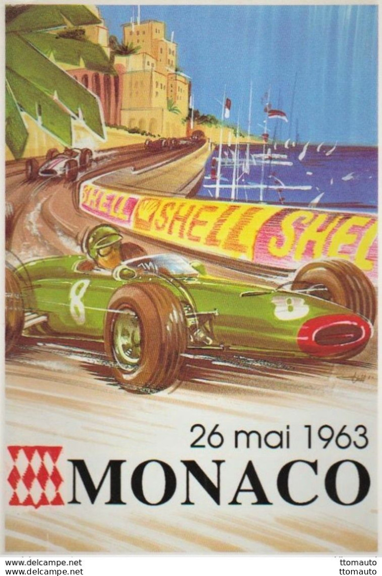 Monaco Grand Prix 1963  -  Reproduction D'affiche Publicité D'epoque  -  Carte Postale - Grand Prix / F1