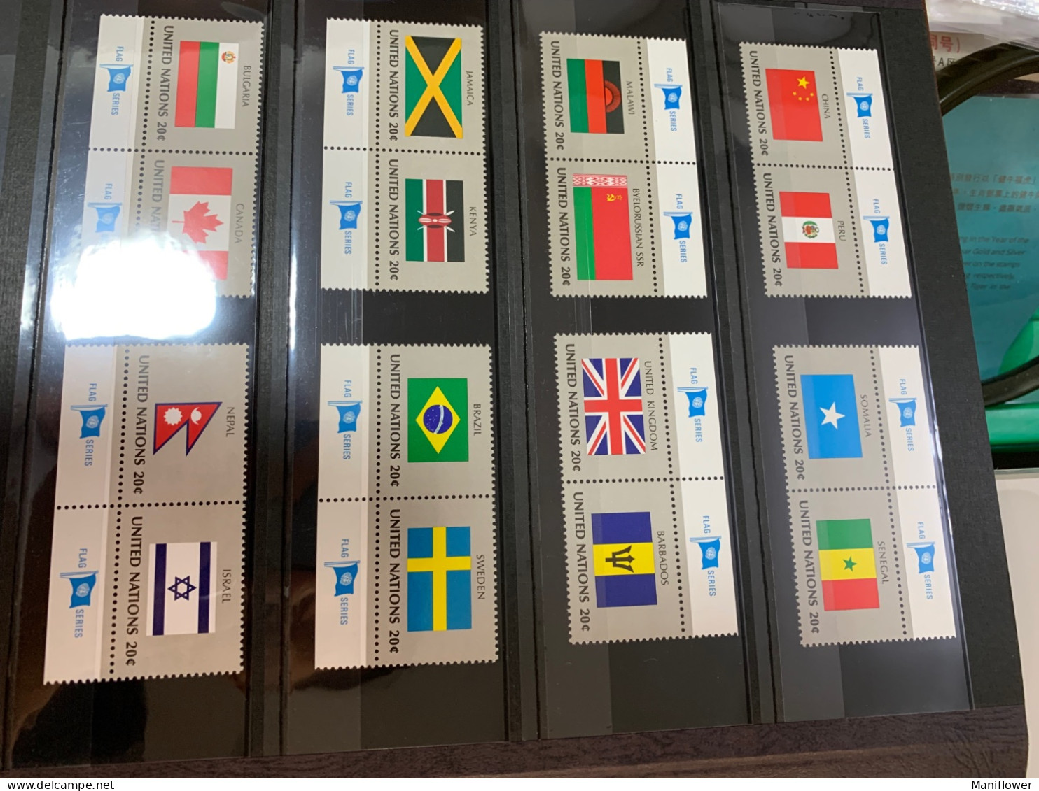 UN Stamp Flags Collection MNH 7 Pages Sets In Book - Stamps