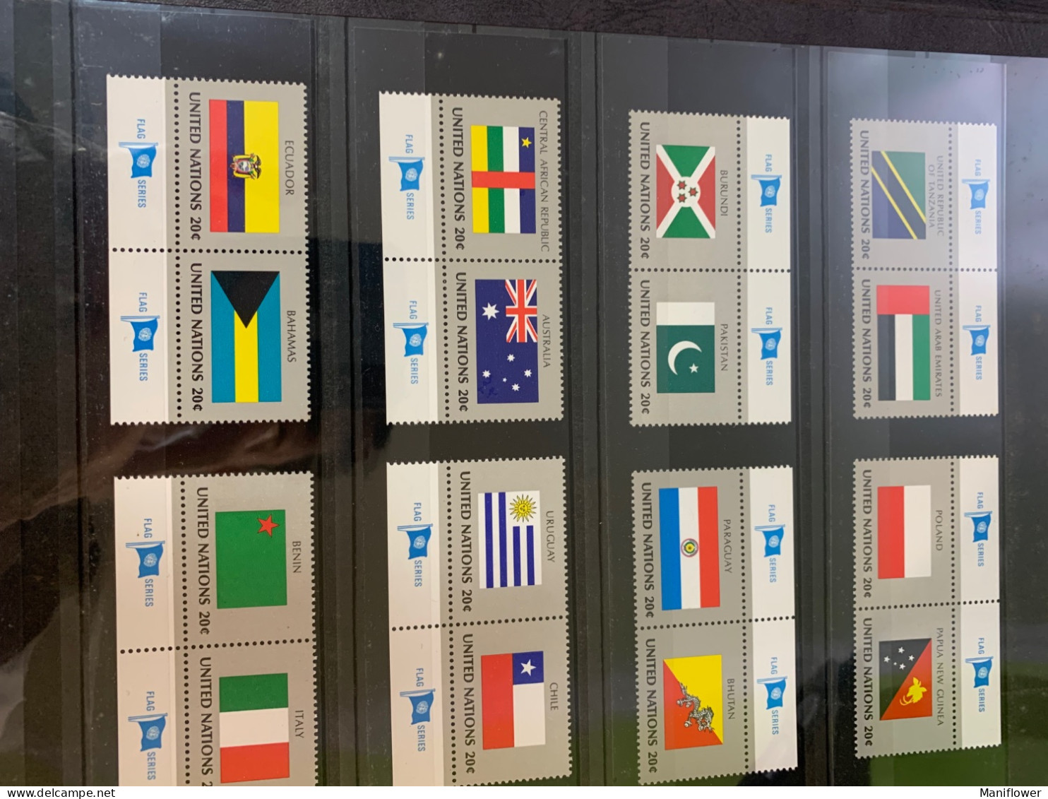 UN Stamp Flags Collection MNH 7 Pages Sets In Book - Timbres