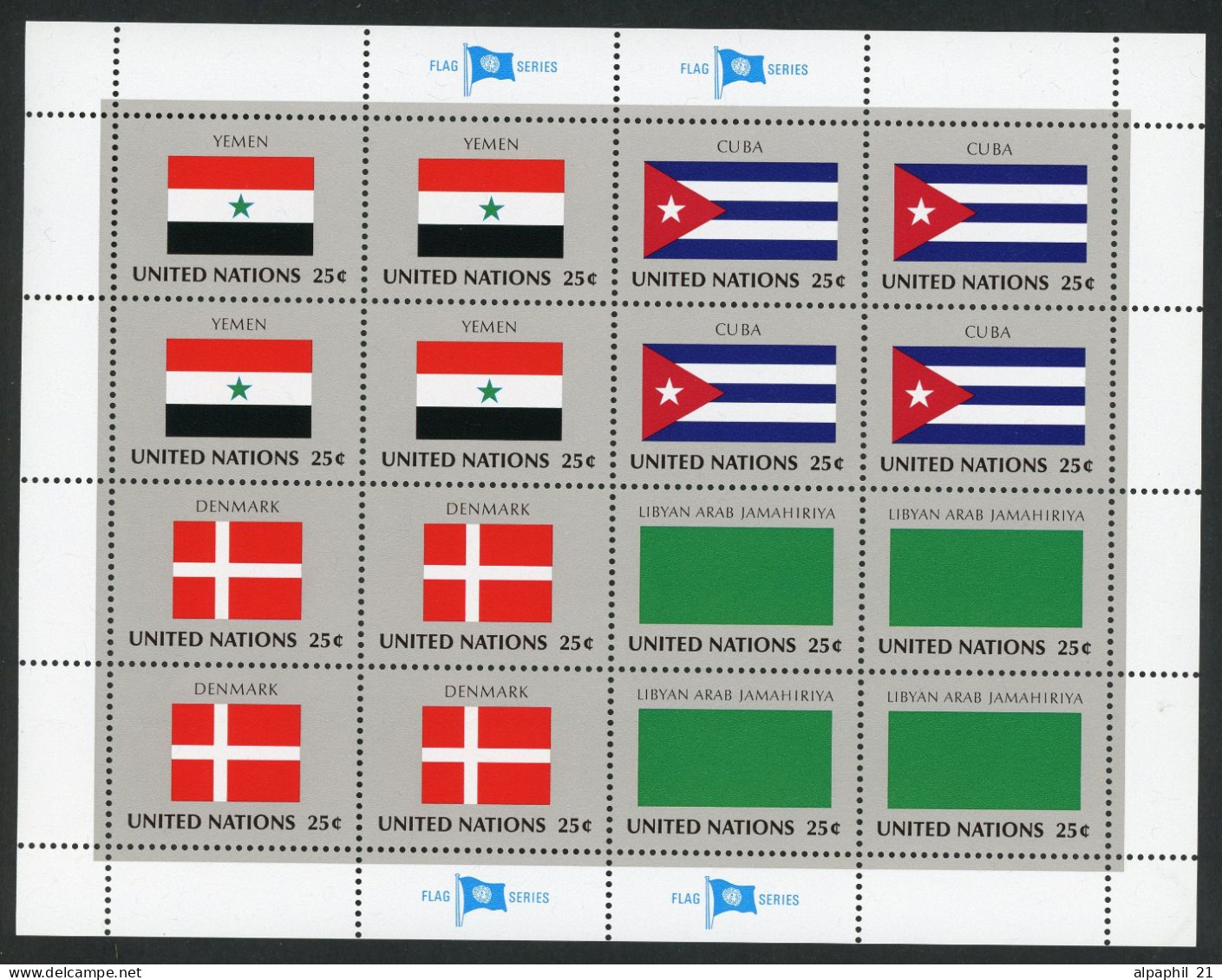 ONU NY Flag Series 1988 MNH Complete Set - Ungebraucht