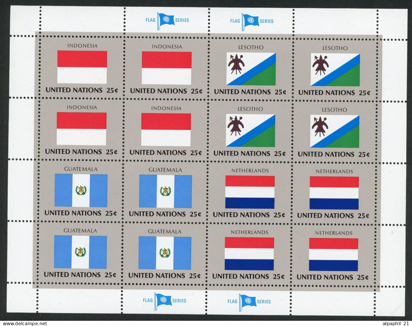 ONU NY Flag Series 1989 MNH Complete Set - Unused Stamps