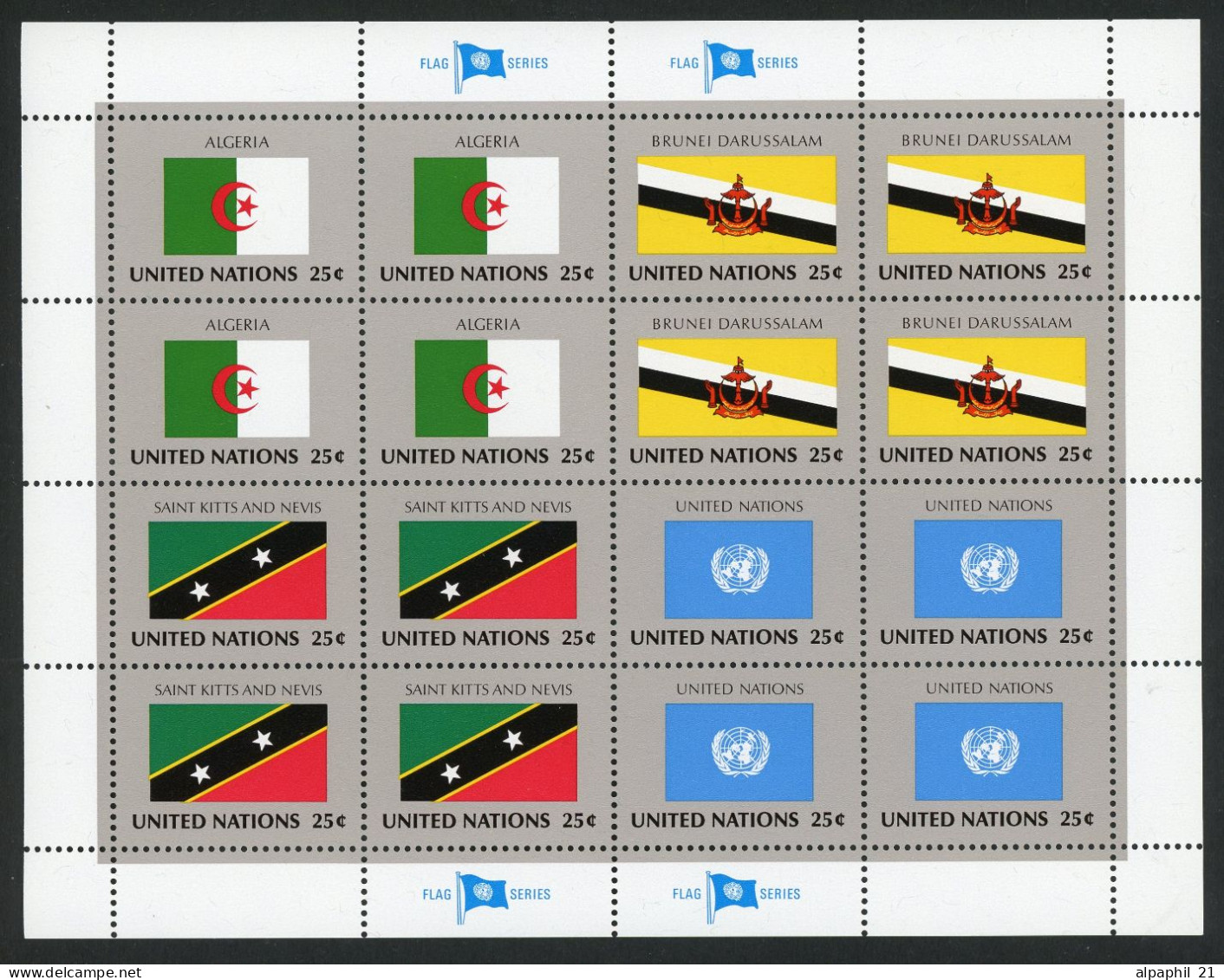 ONU NY Flag Series 1989 MNH Complete Set - Nuovi