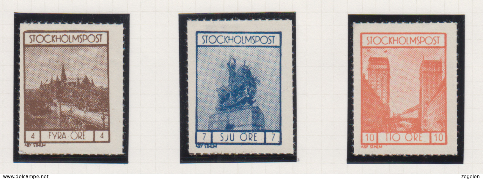 Zweden Lokale Zegel Cat. Facit Sverige 2000 Private Lokaalpost Stockholmpost 1/3 - Local Post Stamps